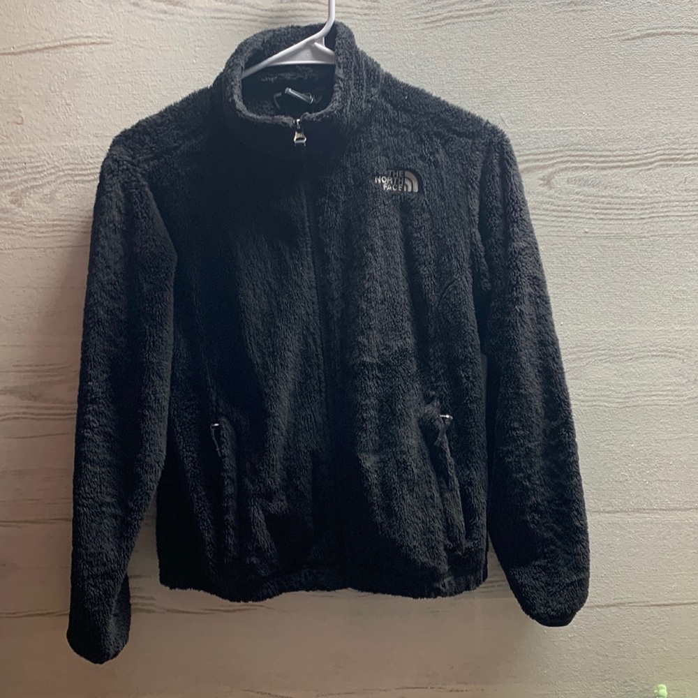 The North Face black fleece zip up jacket size. L